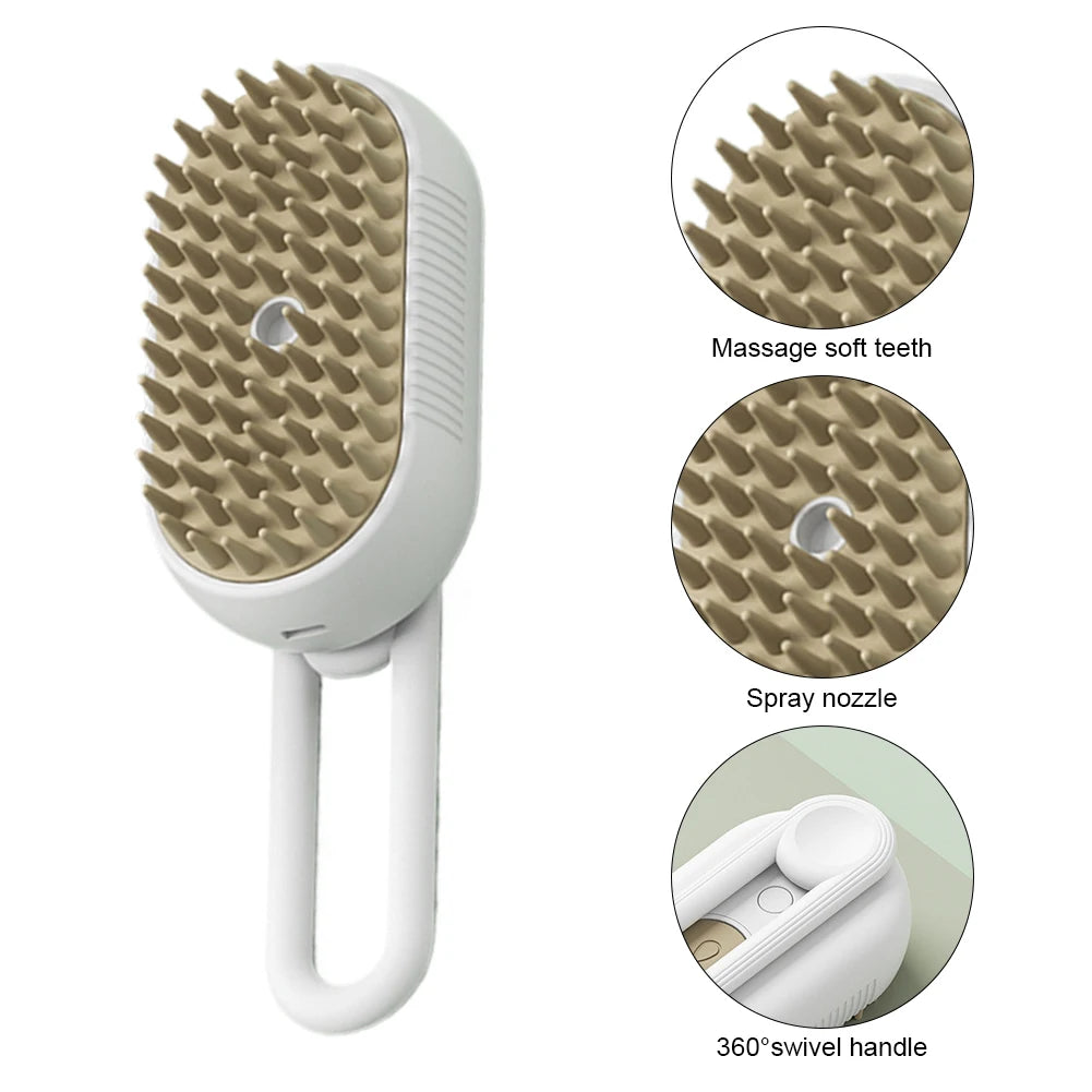 3-In-1 USB Rechargeable Pet Grooming Brush With Water Spray