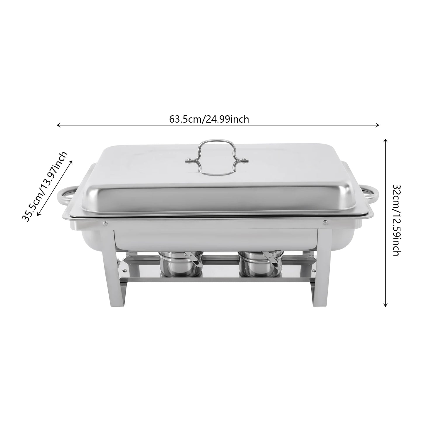 Bymaocar Stainless Steel Chafing Dish Buffet Set 3 Grid