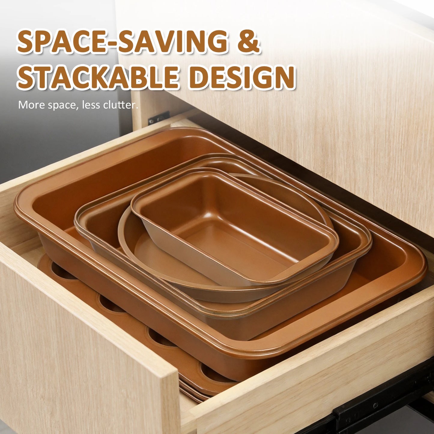 Koomade 10Pcs Nonstick Copper Carbon Steel Bakeware Set