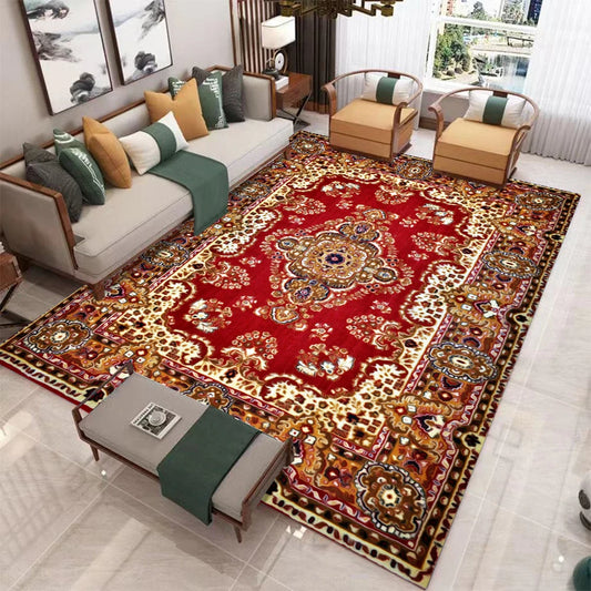 European Retro Large Living Room Carpet Geometric Non Slip Rug