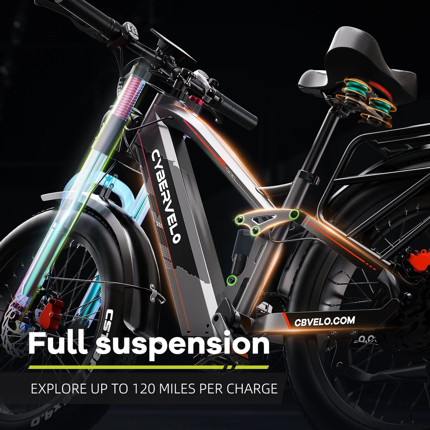 Cybervelo 5000W Fat Tire Electric Bike EK9 With 7Speed