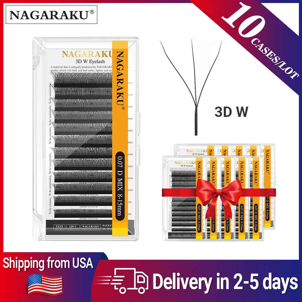 Nagaraku 3D 4D 5D W Shape Synthetic Eyelash Extensions