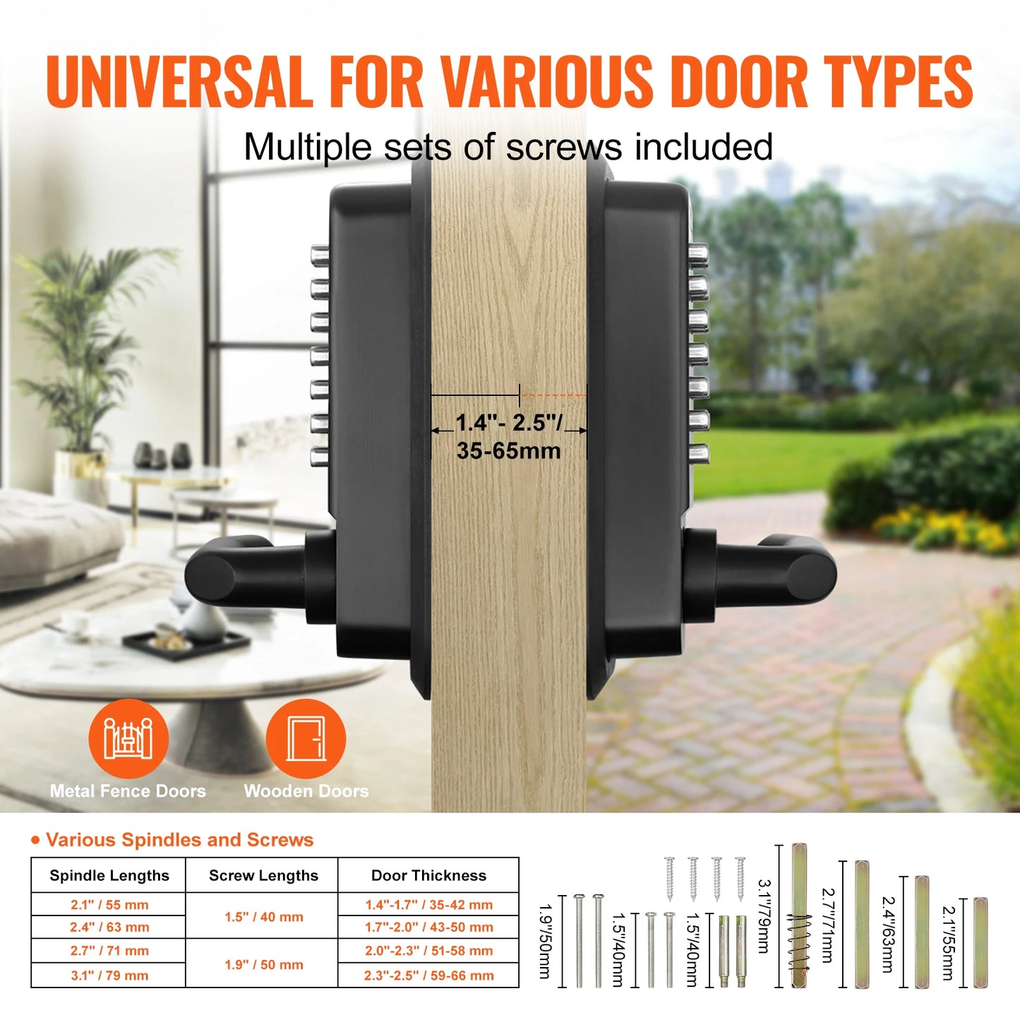 SucceBuy Mechanical Keyless Entry Door Lock With 14 Digit Keypad