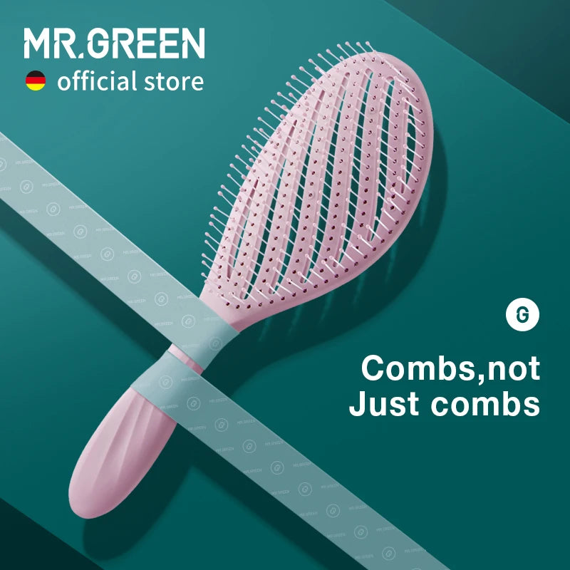 MR.GREEN Hollow Out Hair Brush Scalp Massage Detangler Tool