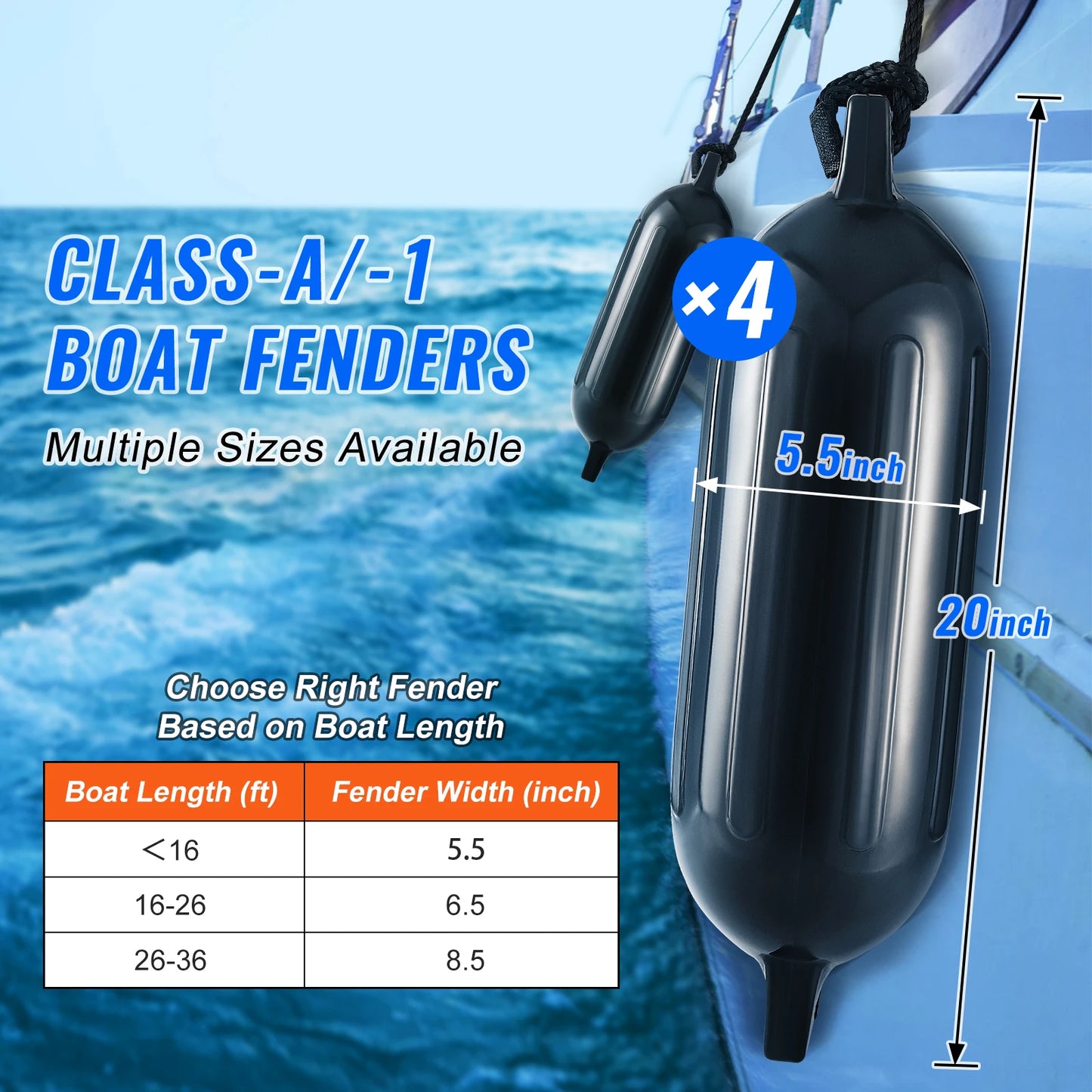 SucceBuy Inflatable Ribbed Marine Boat Dock Fender With Air Pump