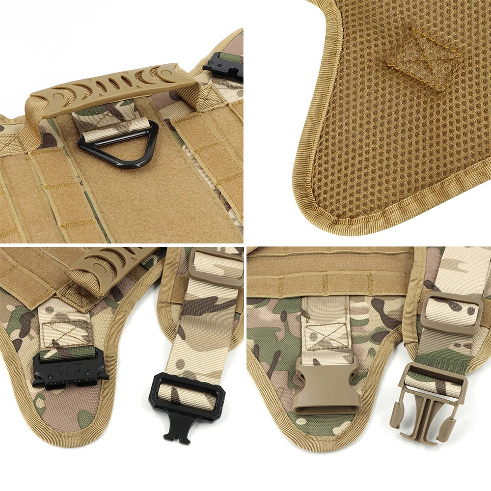 Durable Tactical Dog Harness And Leash Set No Pull For Large Dogs