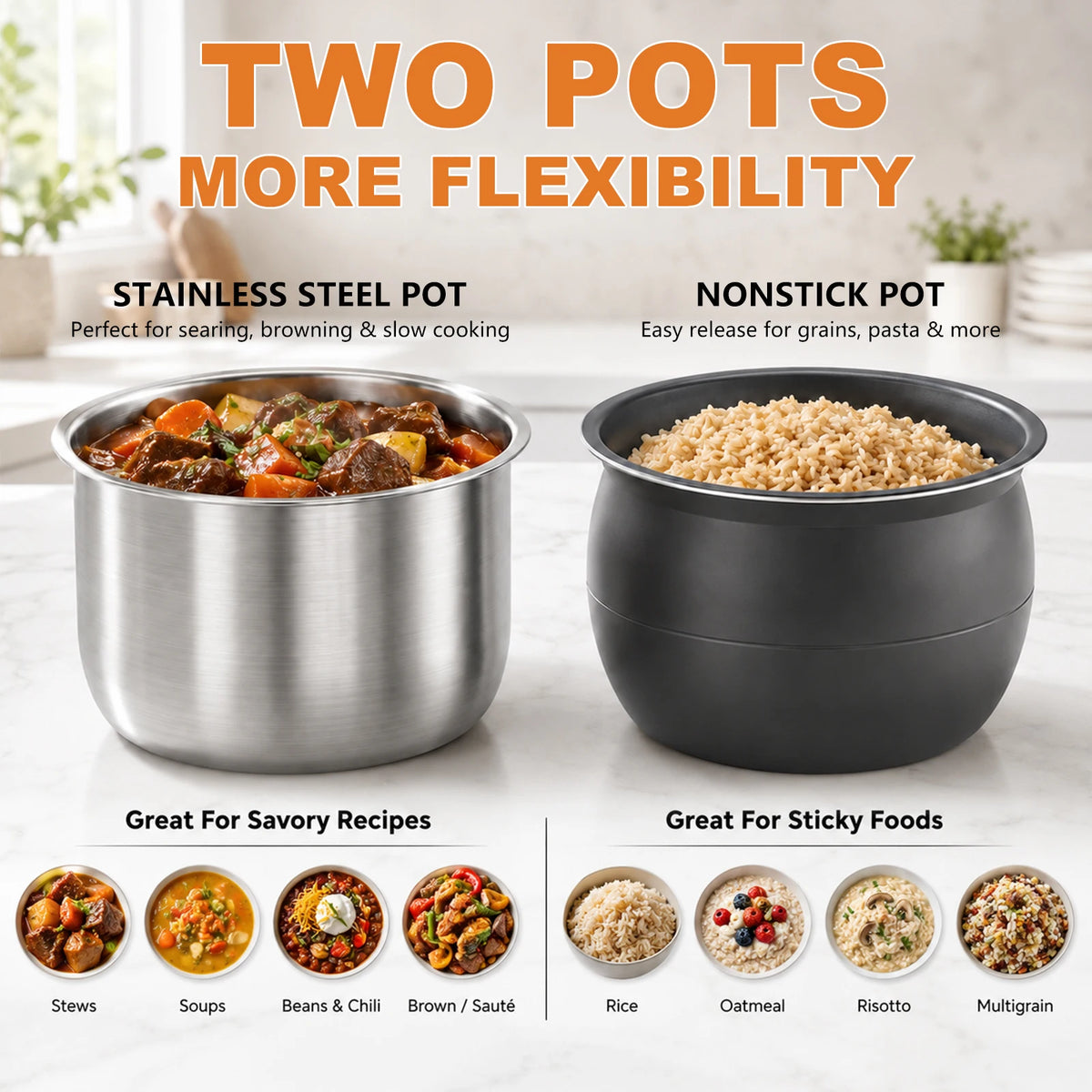 Carori Electric Pressure Cooker With Dual Pots And Preset Programs