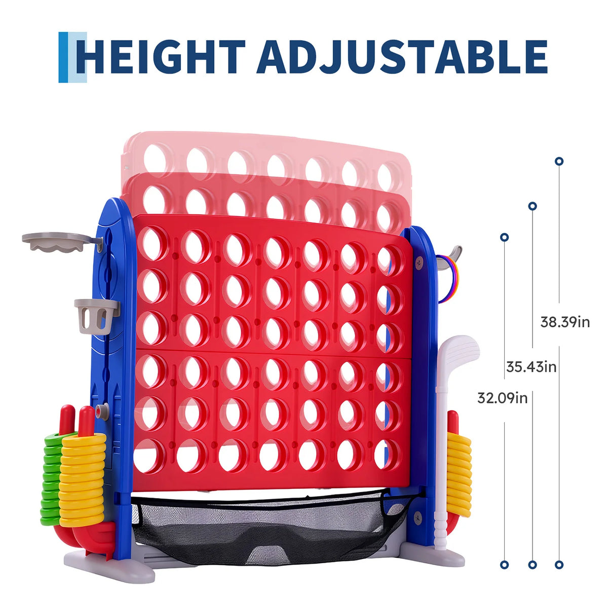 Adjustable 4-In-1 Outdoor Yard Game Set For Family And Kids