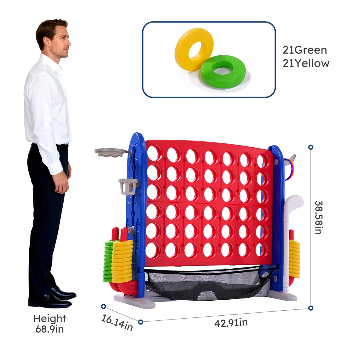 Adjustable 4-In-1 Outdoor Yard Game Set For Family And Kids