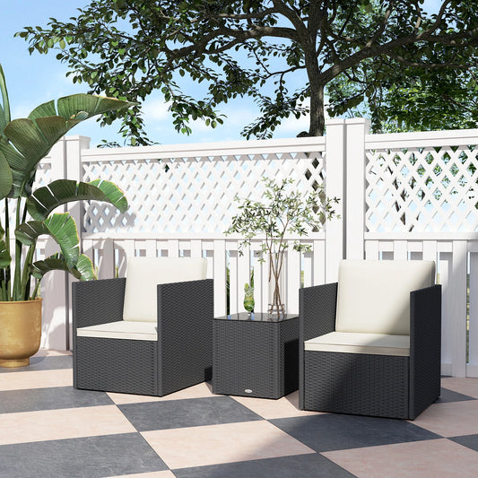 Outsunny Wicker Patio Bistro Furniture Set For Outdoor Seating