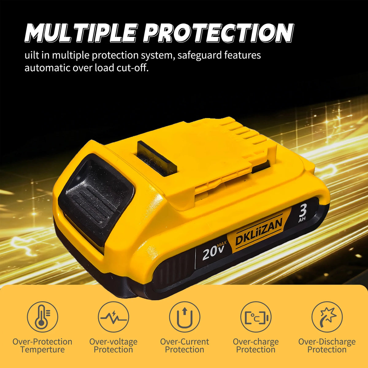 Rechargeable 20V Battery Pack Compatible With Dewalt Power Tools