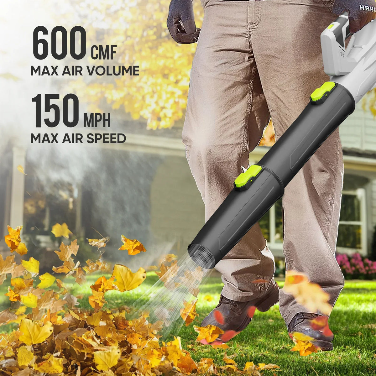 Deli 21V Cordless Leaf Blower With Two Batteries And Charger