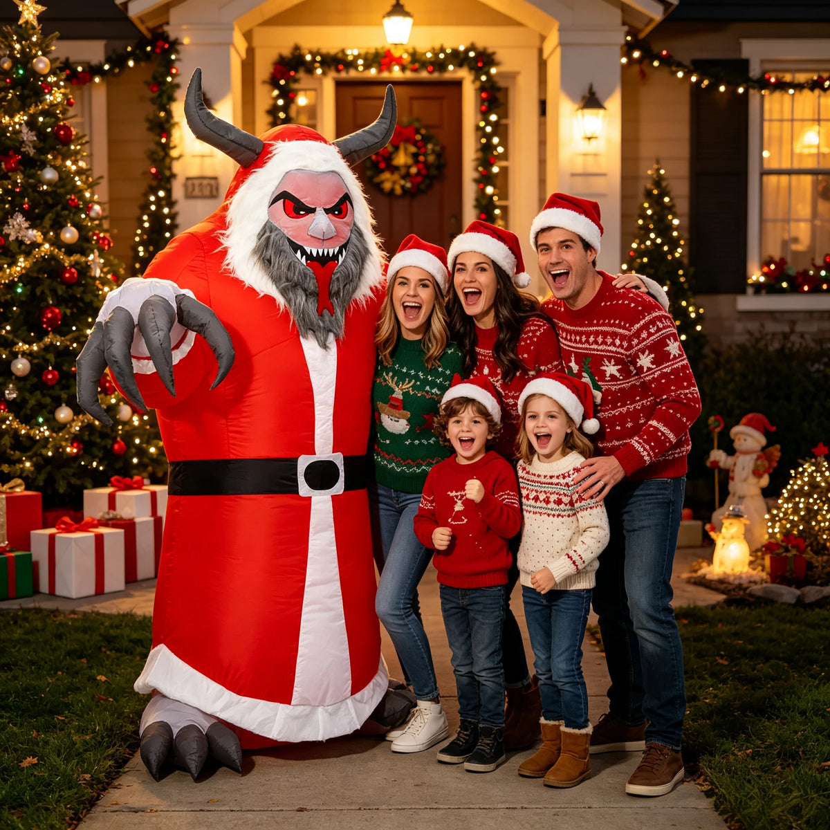 Inflatable Christmas Devil Ornament Mascot For Holiday Parties