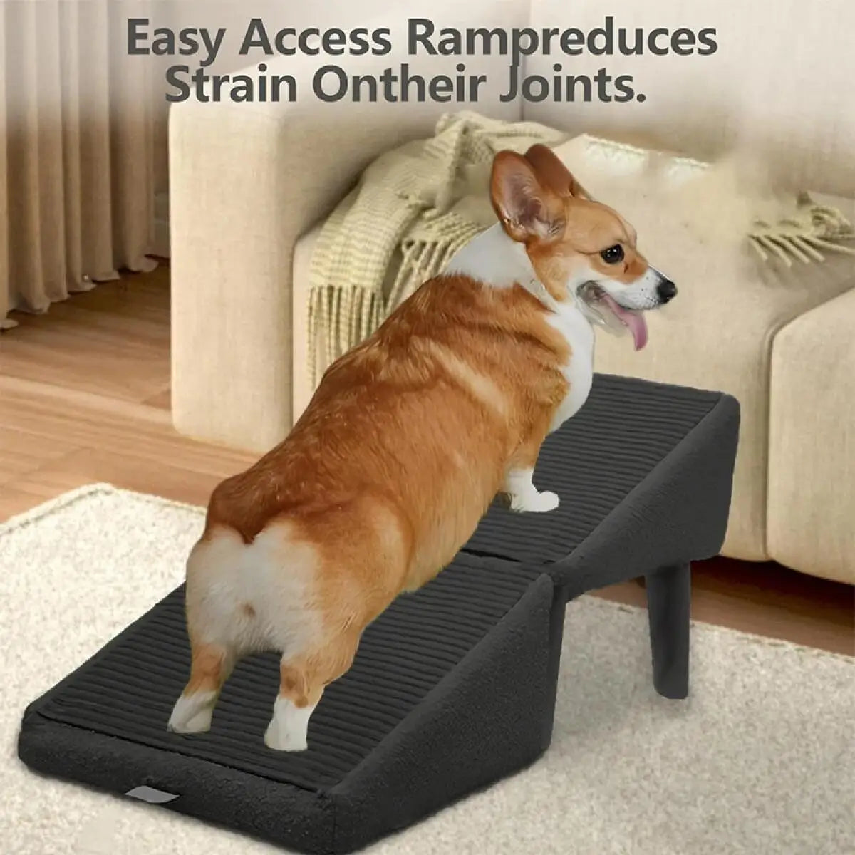 Foldable 2 In 1 Wooden Dog Ramp And Stairs Non Slip Pet Step Stool