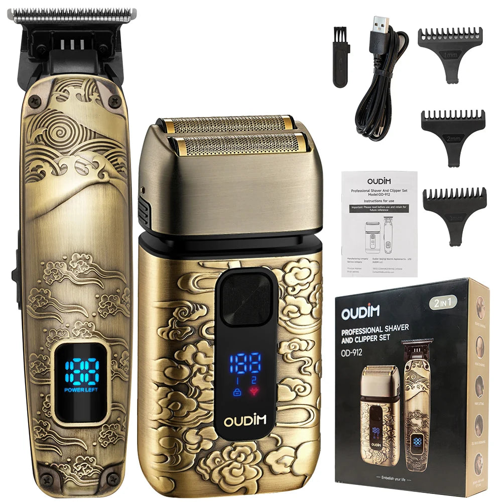 Oudim Men Foil Shaver Kit for Beard and Head Shaving