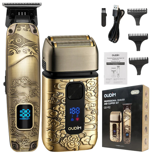 Oudim Men Foil Shaver Kit for Beard and Head Shaving