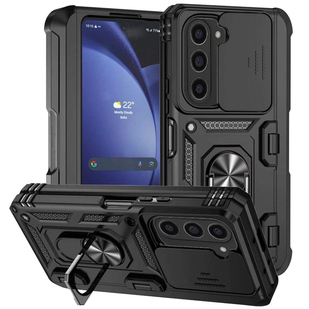 WeFor Samsung Galaxy Z Fold Case With Slide Lens Ring