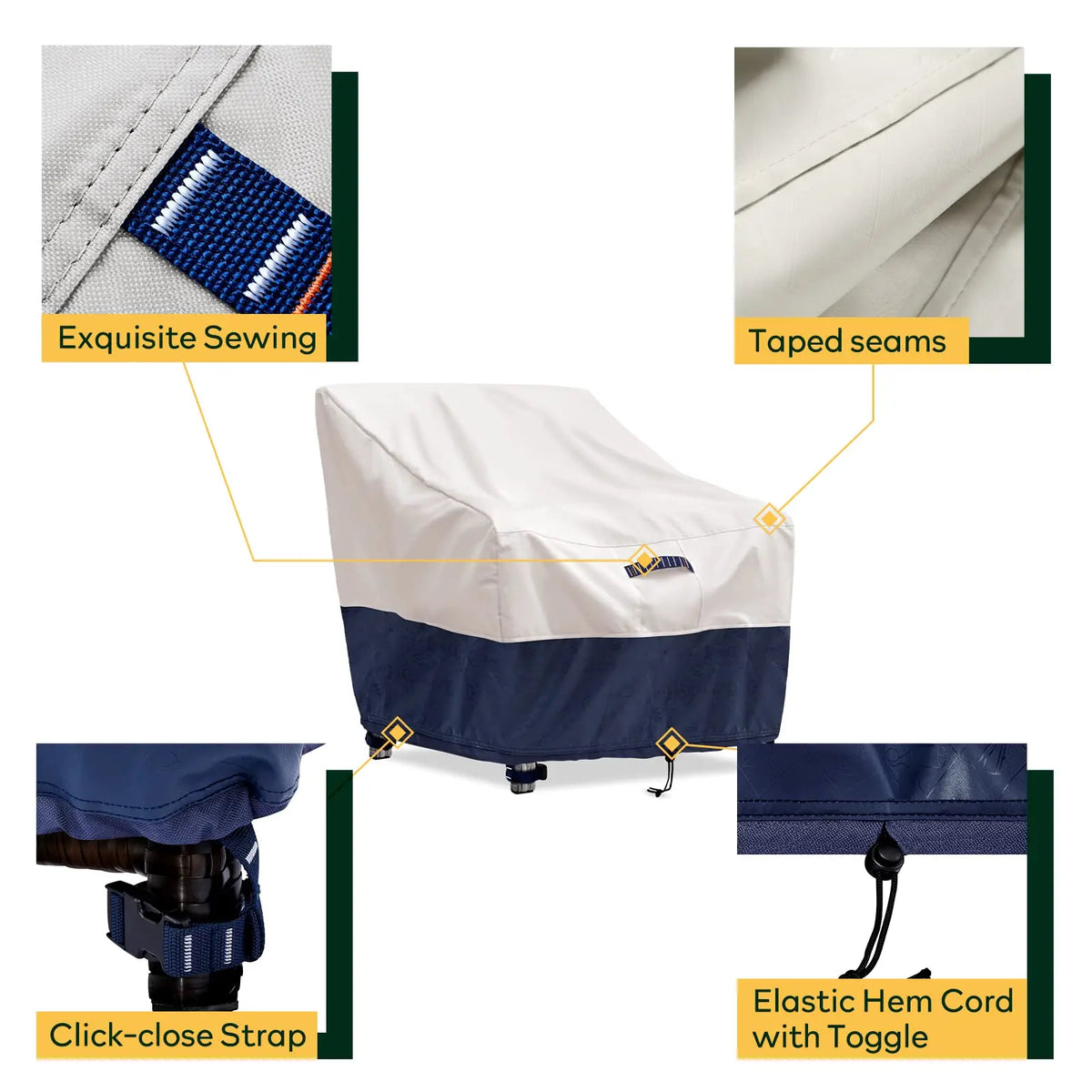 Heavy Duty 2 Pack Outdoor Chair Covers Waterproof Patio Protectors
