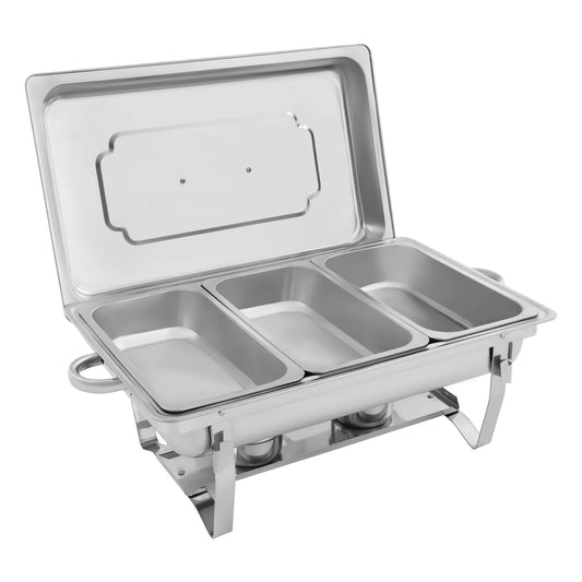 Bymaocar Stainless Steel Chafing Dish Buffet Set 3 Grid