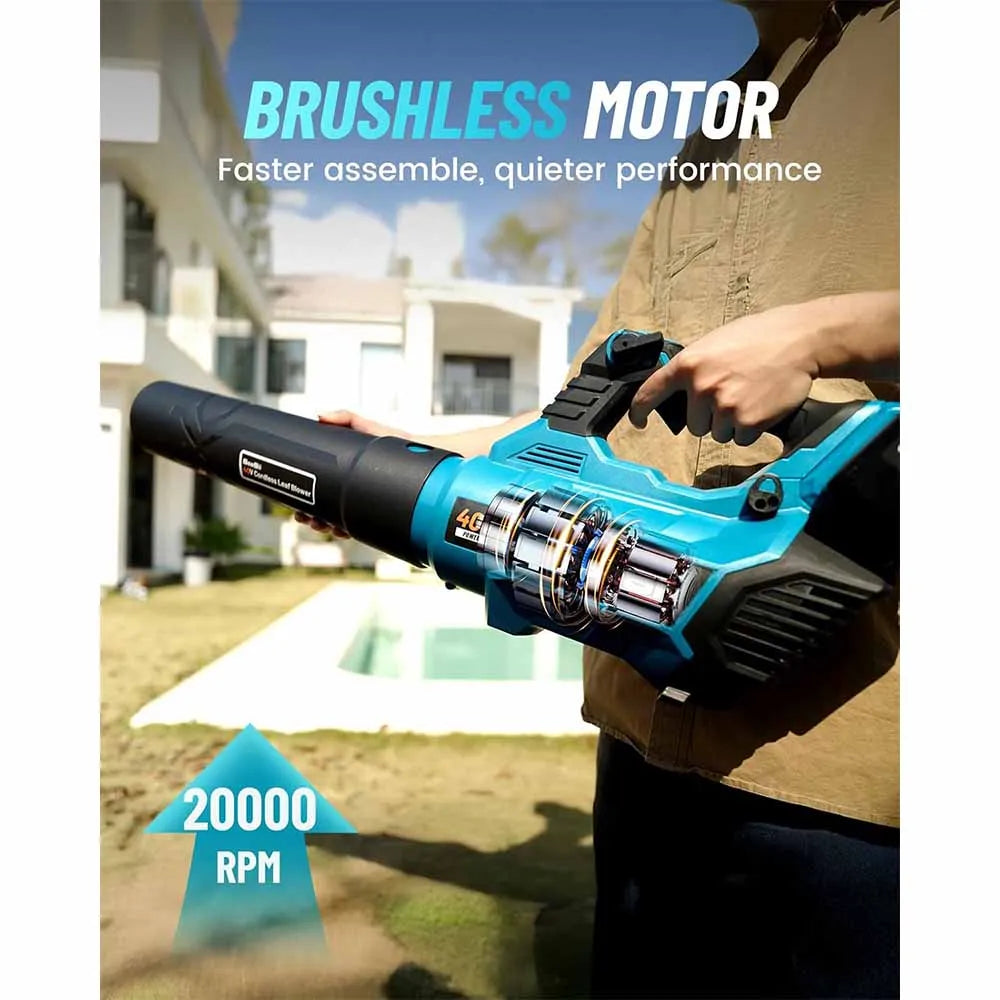 Seesii 40V Brushless Electric Turbo Blower Cordless Leaf Blower