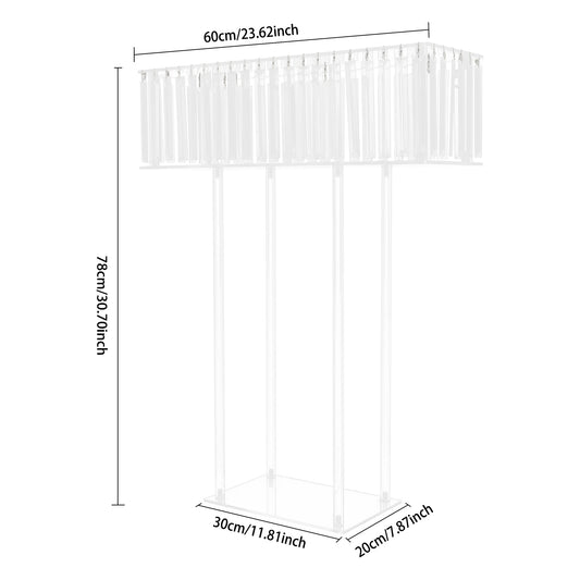 Bymaocar Crystal Flower Stand Clear Wedding Display Rack