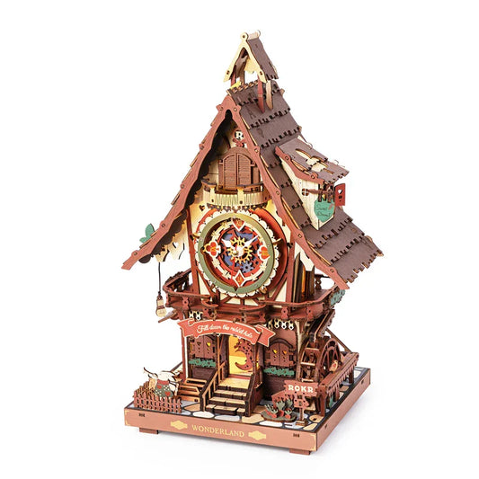 Robotime Rokr 3D Wooden Cuckoo Clock Kit With Working Bird