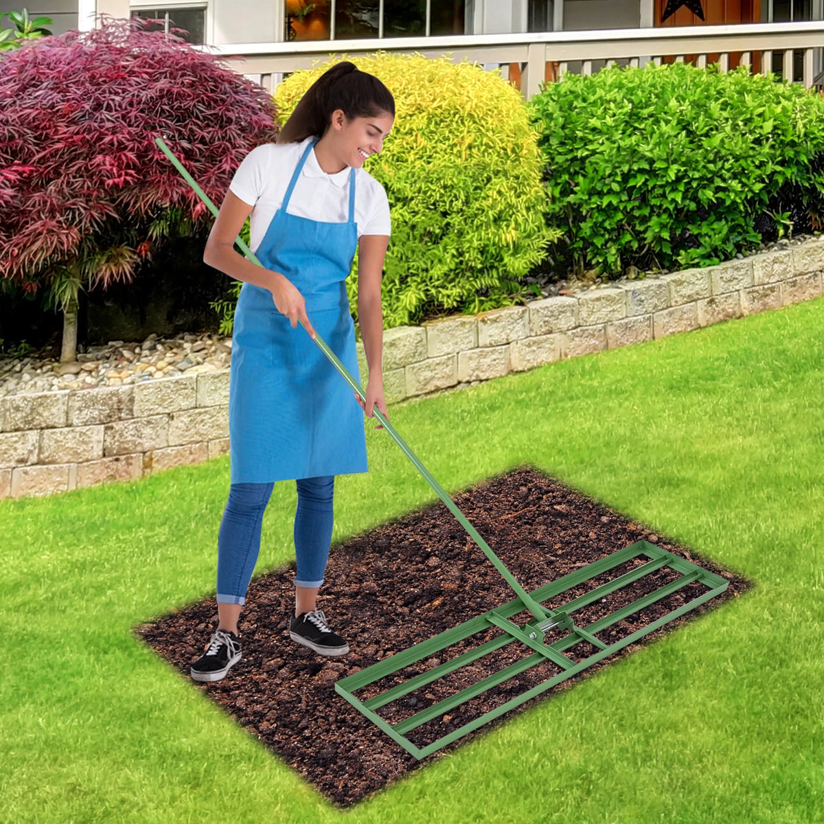 Bymaocar Steel Lawn Leveling Rake Tool For Yard And Garden