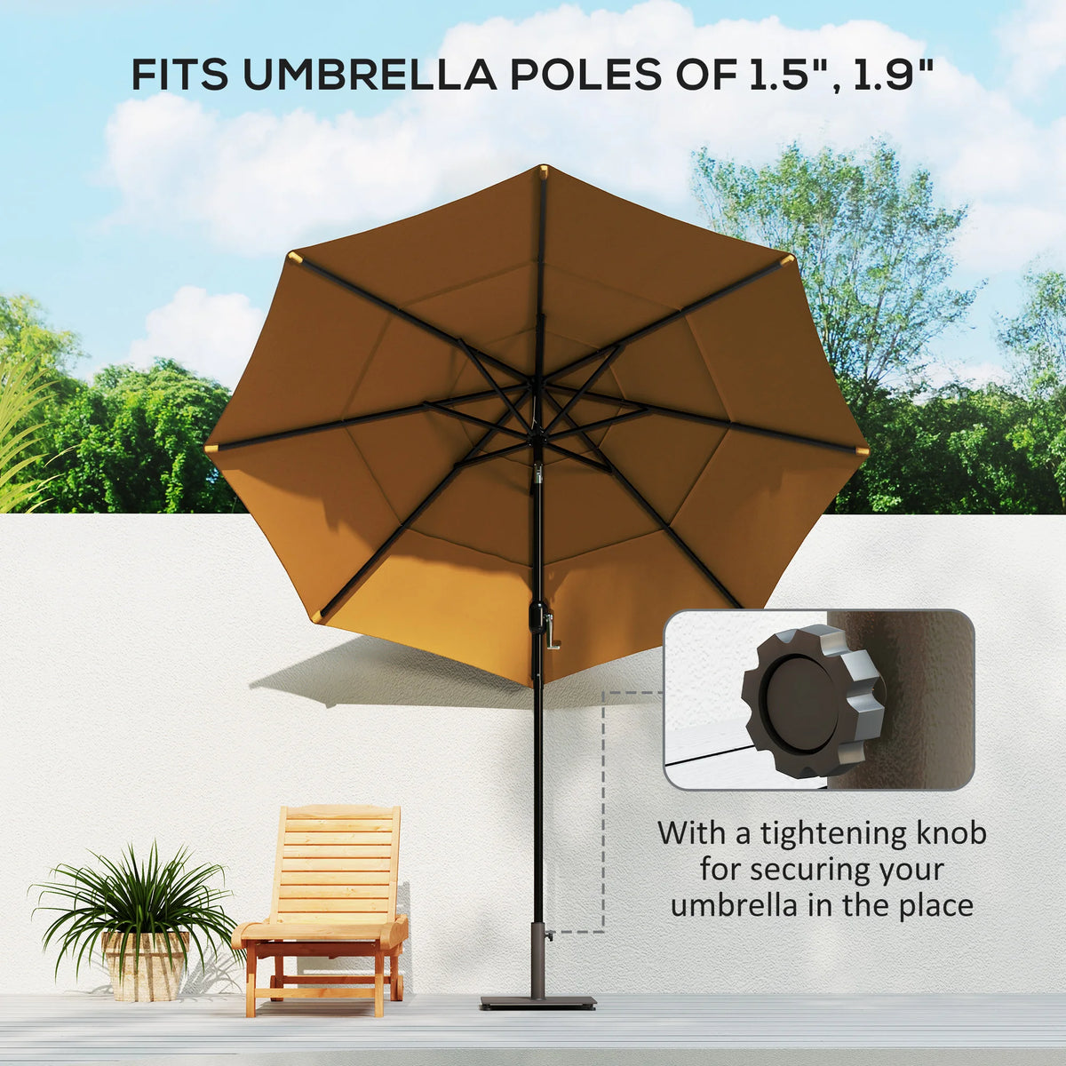 Outsunny Square Metal Patio Umbrella Base For Outdoor Use