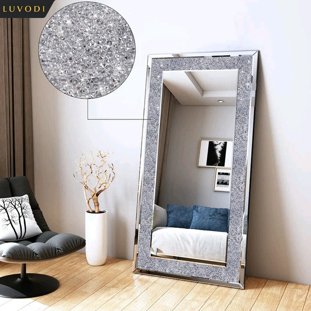 LUVODI Crystal Rhinestone Vanity Mirror Wall Mounted