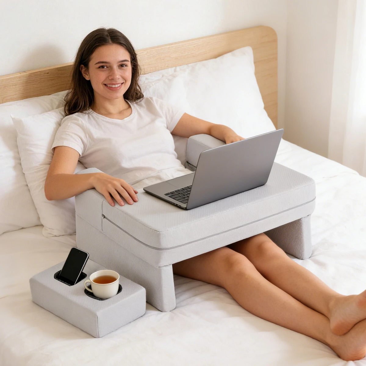 JHK Memory Foam Reading Pillow With Removable Washable Cover