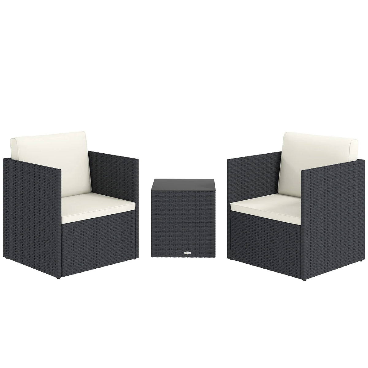 Outsunny Wicker Patio Bistro Furniture Set For Outdoor Seating