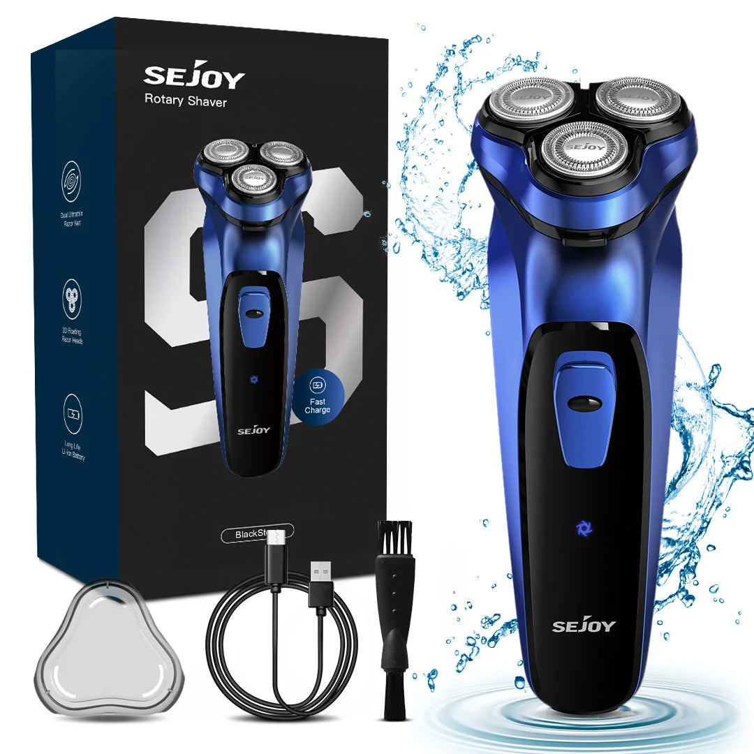 Sejoy Mens Cordless Rotary Electric Shaver Trimmer And Fast Charging