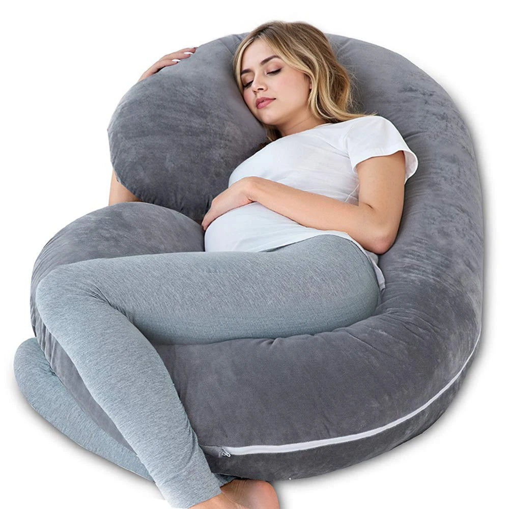 G Shaped Full Body Maternity Pillow With Removable Cotton Cover
