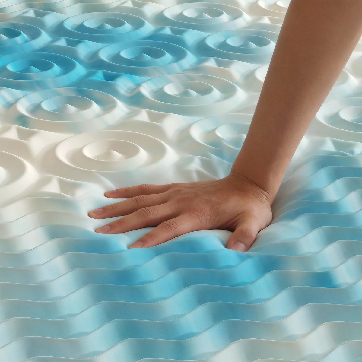 JHK Gel Memory Foam Mattress Topper Features Five Zone Support