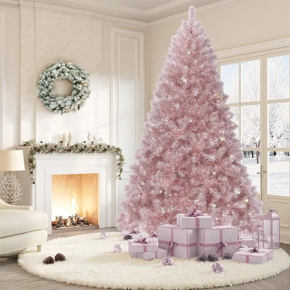 Prelit Artificial Black Pencil Christmas Tree With Warm LED Lights
