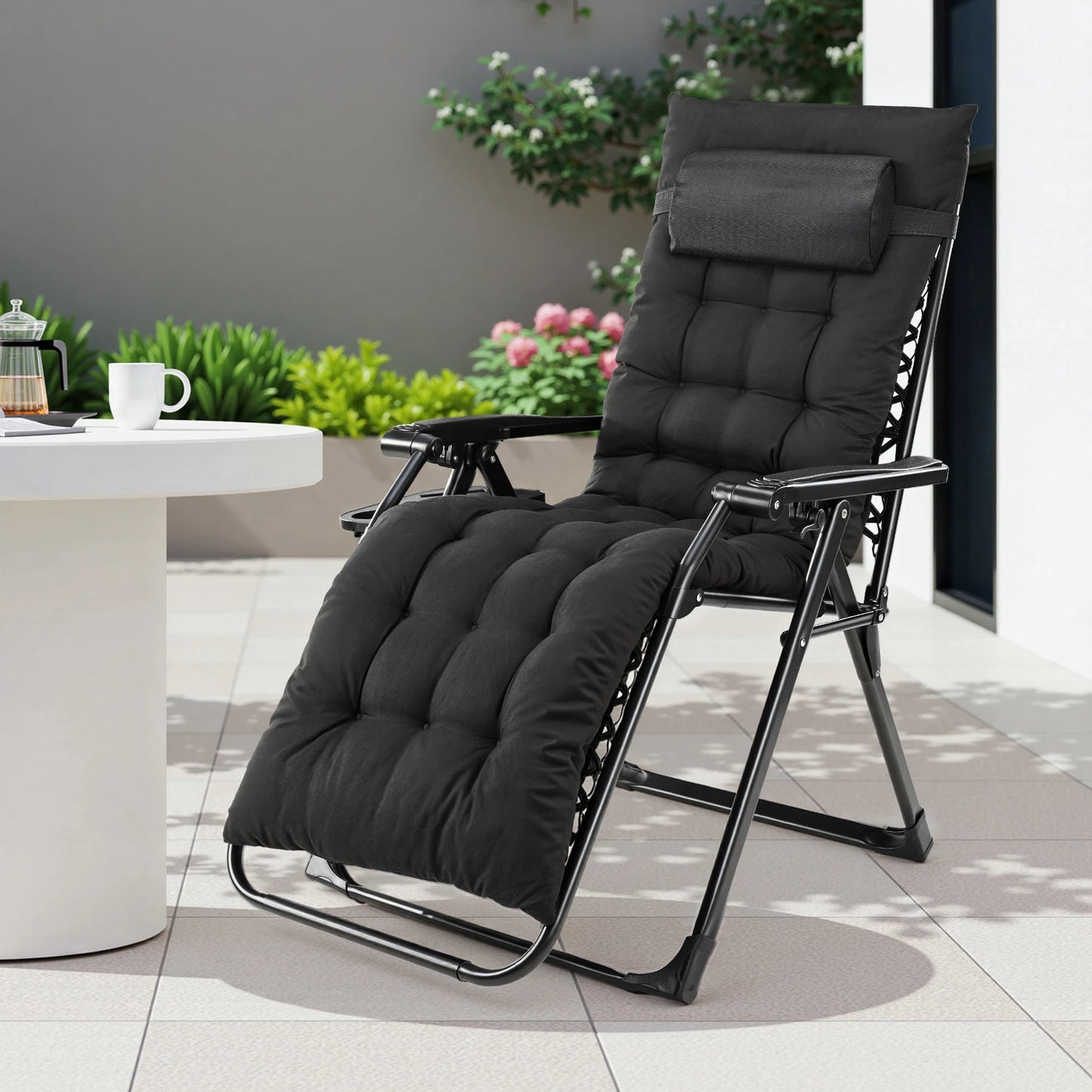 JHK Zero Gravity Recliner Camping Lounge Chair With Cup Holder