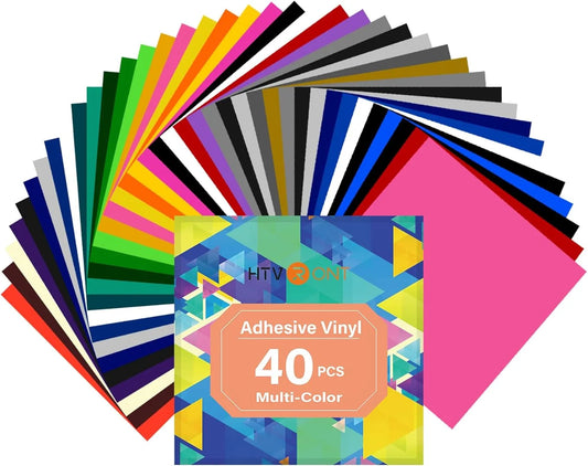 HTVRONT Permanent Adhesive Vinyl Bundle With Transfer Tape Sets