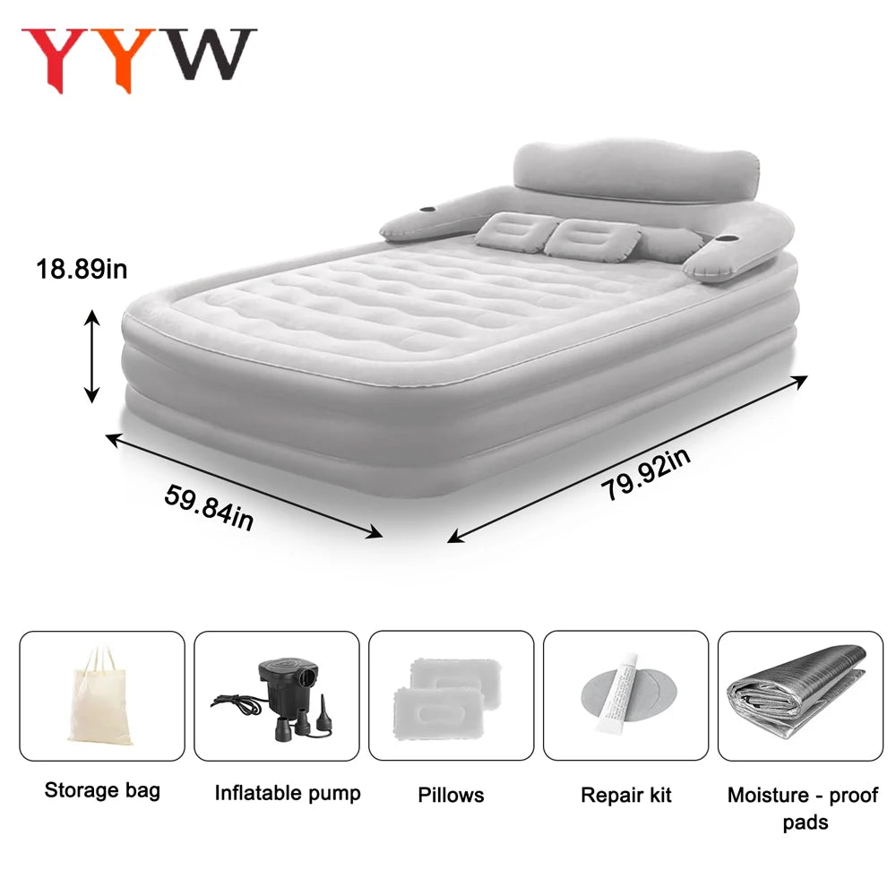 Folding Inflatable Air Mattress For Outdoor And Indoor Use