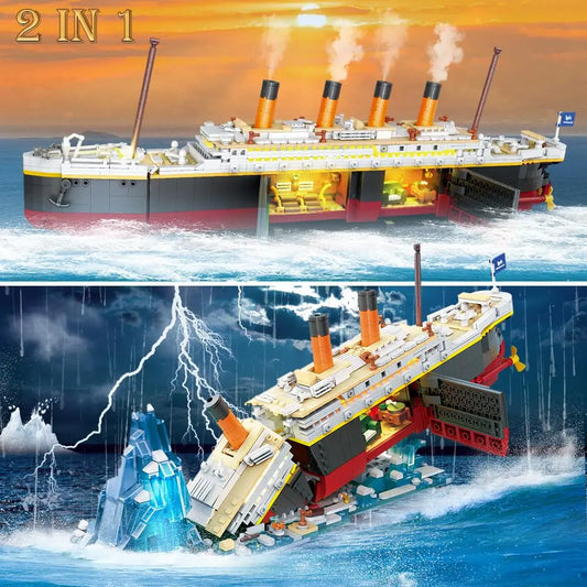 Titanic Building Set With Glacier Display Stand Mini Block Model