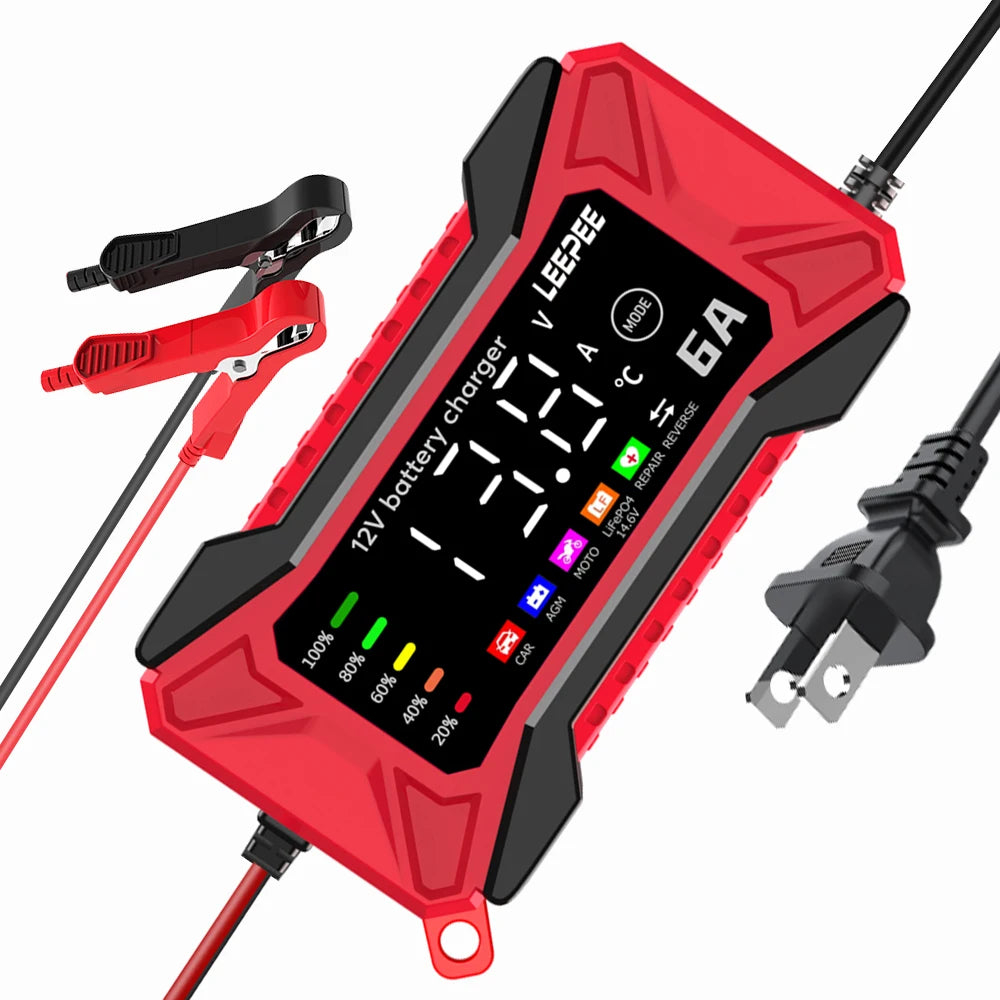 Automatic Smart Car Battery Charger Digital Lcd Pulse Repair Device