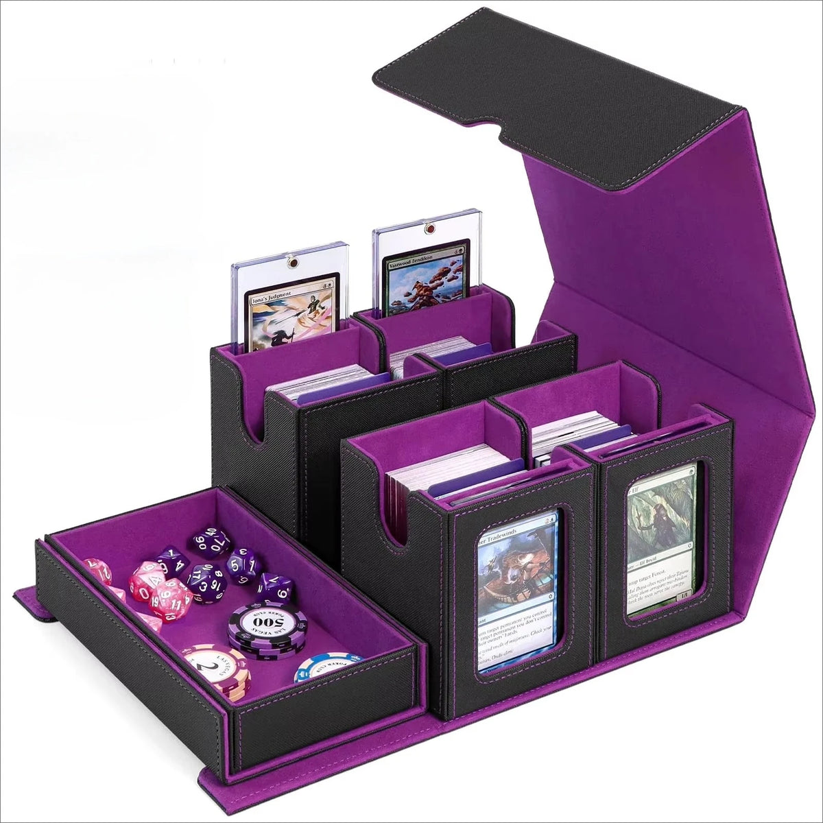 Premium Commander Deck Box With Dice Tray And Card Storage