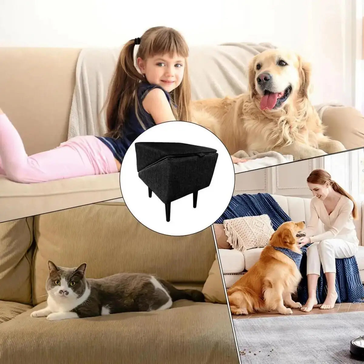 Foldable 2 In 1 Wooden Dog Ramp And Stairs Non Slip Pet Step Stool