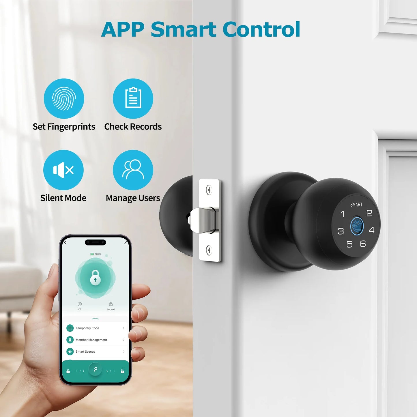Viladepot Smart Door Lock With Fingerprint And App Control