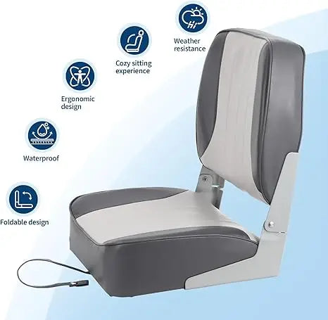 Low Back Fold Down Boat Seats For Fishing And Boating