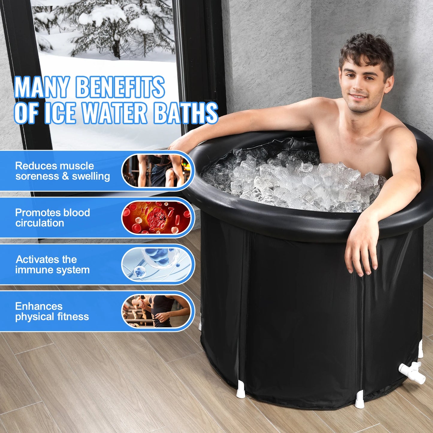SucceBuy Ice Bath Tub For Cold Water Therapy Athletes Recovery