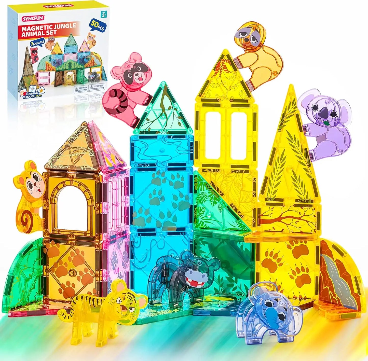 Joyfy 3D Magnetic Building Tiles Set With Vehicle Blocks