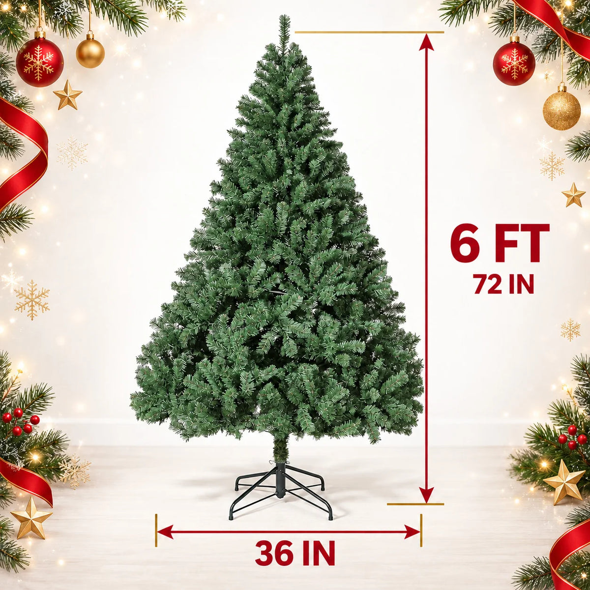 ANIXOL Unlit Artificial Spruce Christmas Tree With Realistic Branches