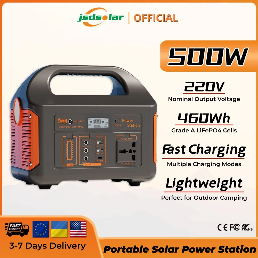 Jsdsolar 500W Portable Solar Power Station 110V 220V