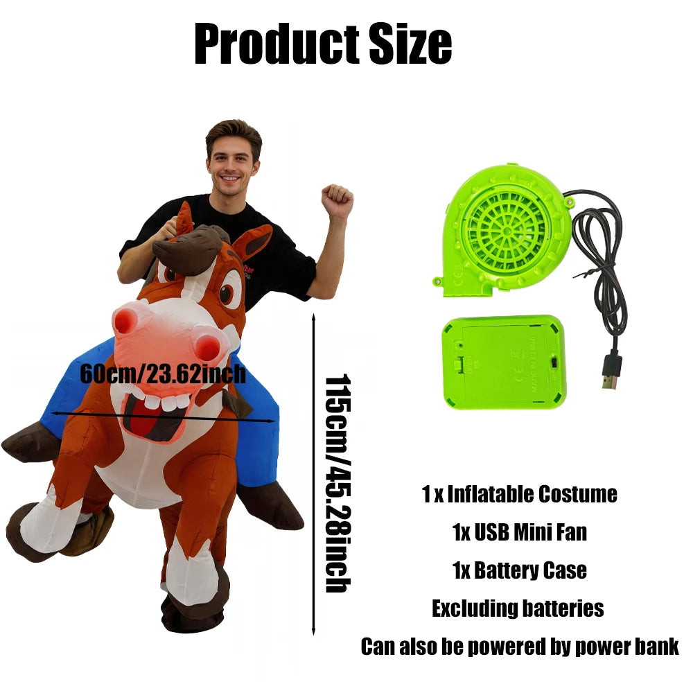 Inflatable Horse Costume Adult Unisex Halloween Party Mascot