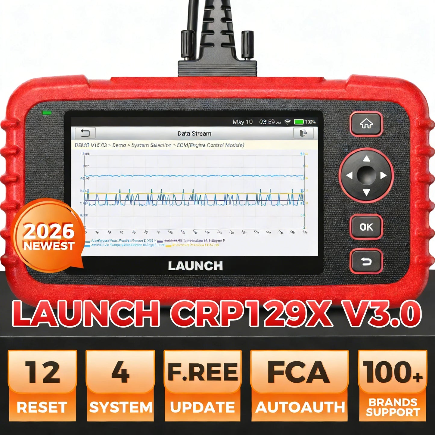 LAUNCH X431 CRP129X V3.0 Diagnostic Tools CRP129X V2.0 OBDII Scanner Professional Automotive Scanner Diagnostic Scanner
